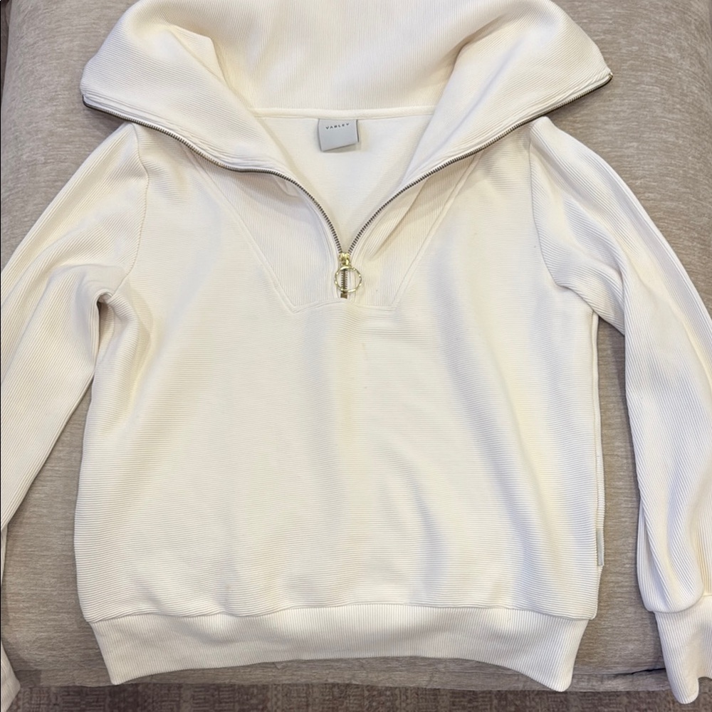 Varley Cream white Zip-Up Sweatshirt VINE